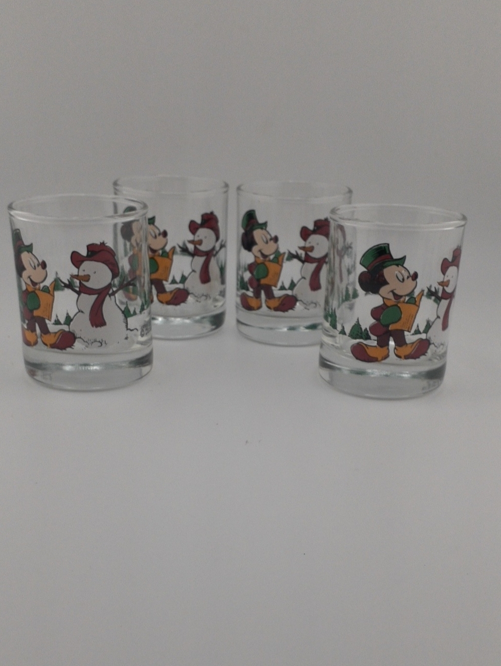 Vintage Anchor Hocking Disney Shot Glasses / Votives Never Used Set Of 4